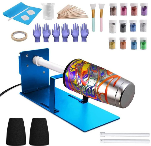 Cup Turner for Crafts Tumbler, Cup Tumbler Turner Machine Kit for DIY Epoxy  Resin Painting, Metal Cup Spinner for Tumbler Under 50 Oz with Rotisserie  Motor, Removable Arm, 12 Color Glitters